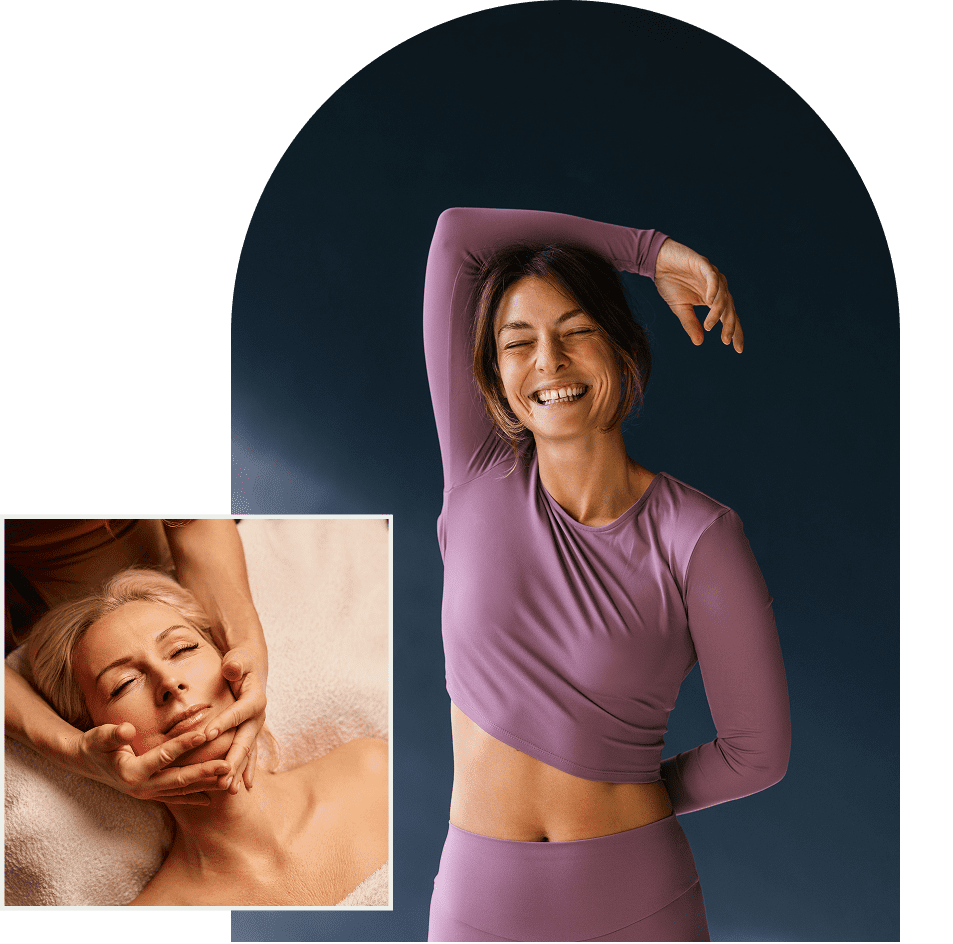 Facial massage therapy session