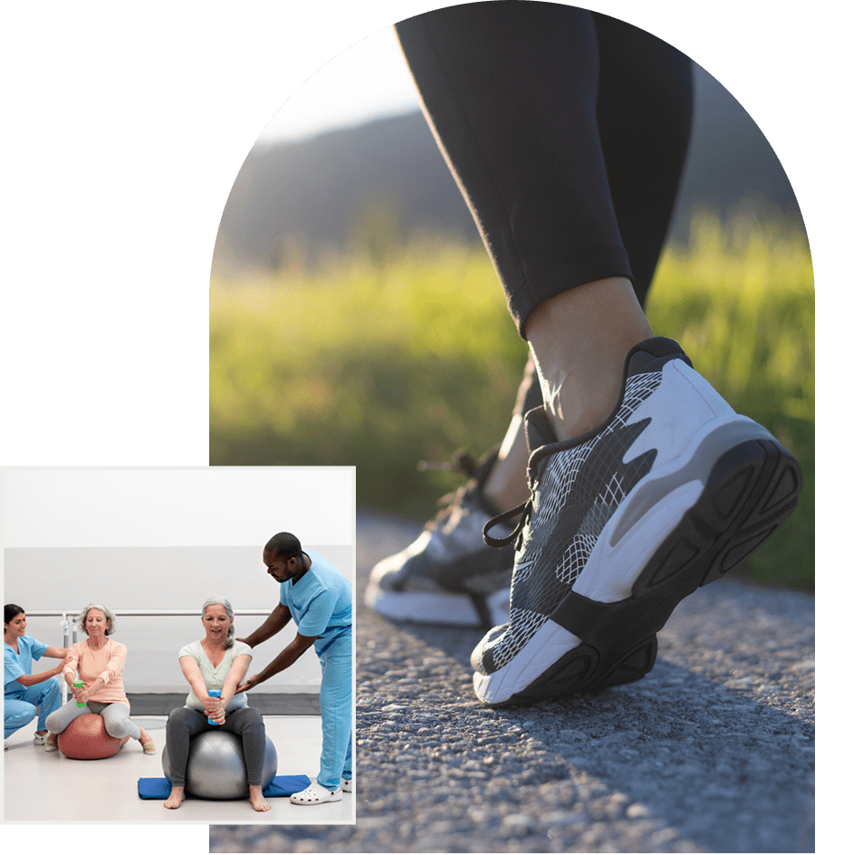 Physical therapy session with patients
