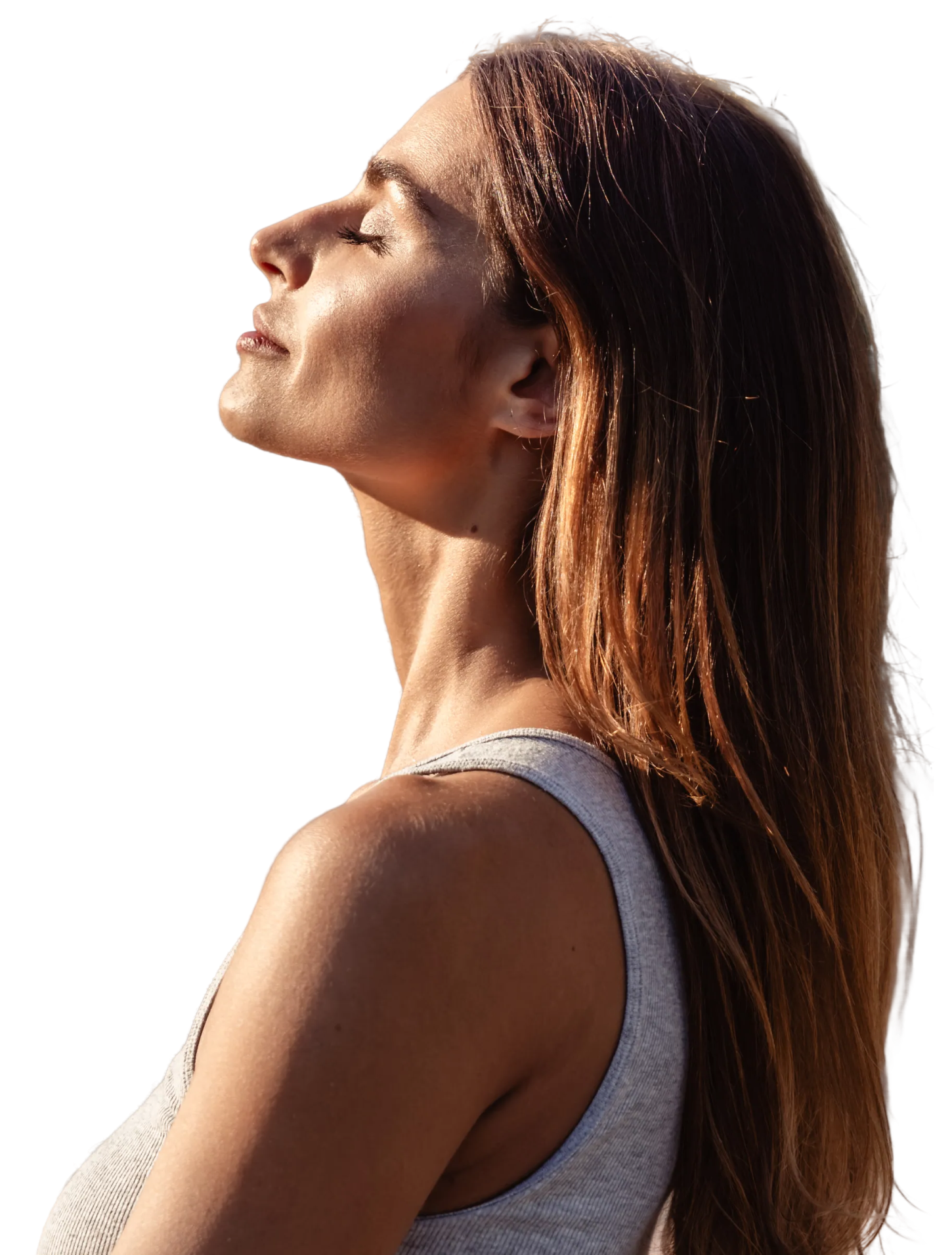 Side profile of woman